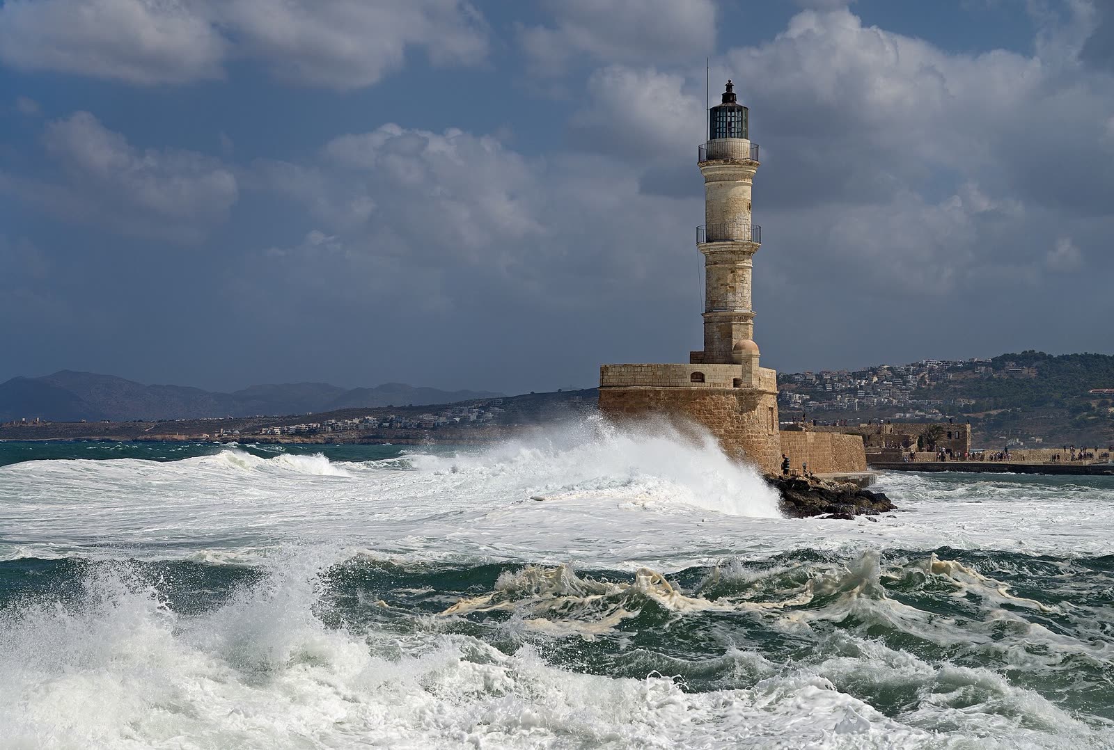 The Venetian lighthouse guarding the old harbour of Chania